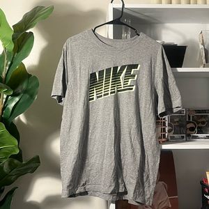 Gray Nike Tee with Neon Logo
